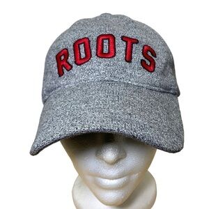 Roots Heather Gray Baseball Cap Women One Size Red Embroider Logo ajustable Hat
